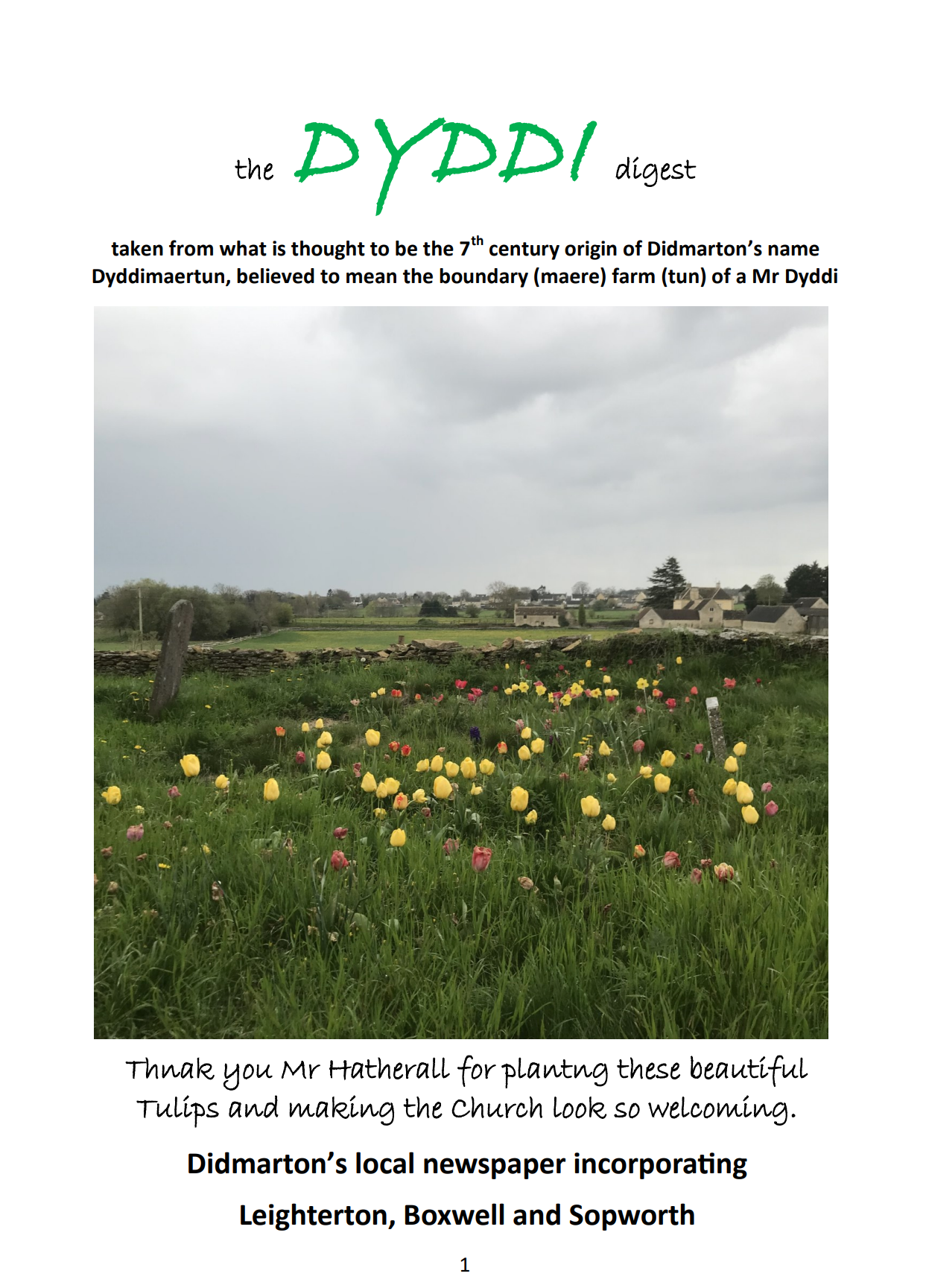 Dyddi Digest Front cover